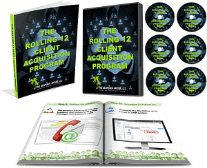 The Rolling 12 Client Acquisition Program Learn a time-tested systemic process that enables sales professionals to effectively and efficiently fill their sales funnel continuously with highly-qualified prospective clients/customers that become raving client/customer -- fans that tell others about you.This video training course is divided into six (6) individual training video Modules which are supplemented with Training Exercises and a downloadable Guidebook.
