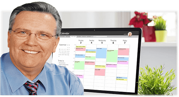 Terry with scheduling calendar-2 at Business Guru-TerryHHill.com